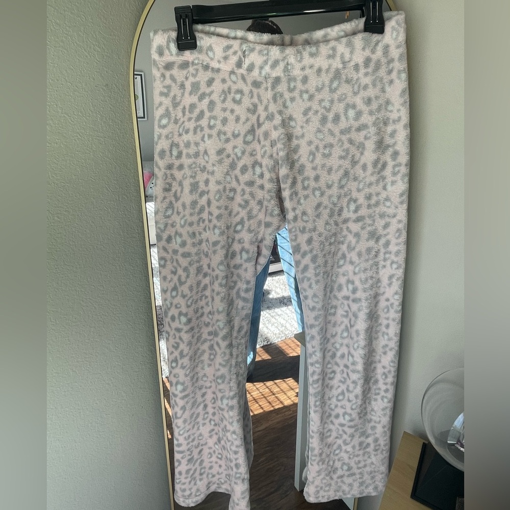 Fuzzy Pink Leopard Pants